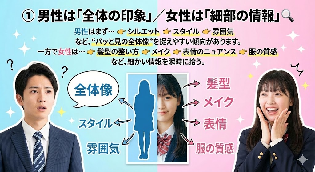 写真　見る場所　男女　違い2