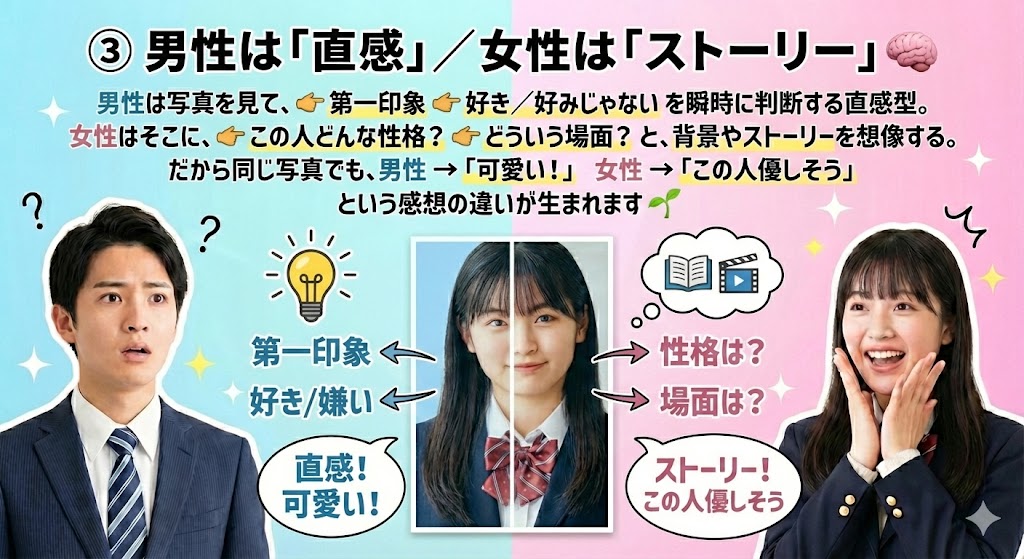 写真　見る場所　男女　違い4