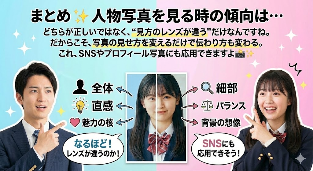 写真　見る場所　男女　違い5